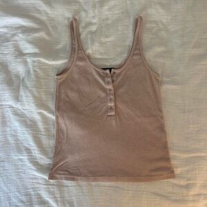 Brandy Melville - dusty pink Henley tank top